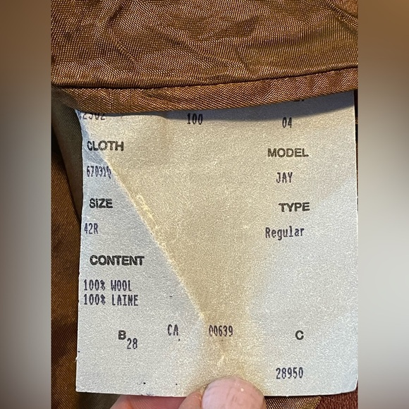 Beaver Brook Blazer Men’s Sz 42R Virgin Wool Career 3-Button Burnt Orange Colour - Picture 13 of 13